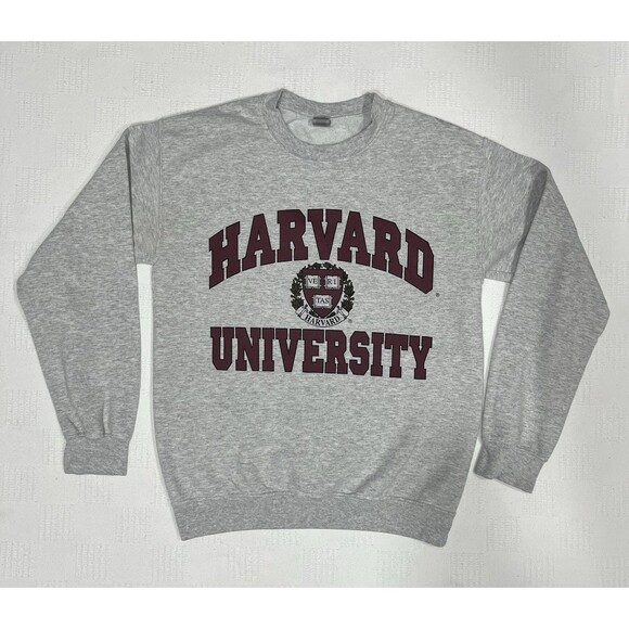VTG Harvard University Mens Sweater Pullover Crewneck Size S Gildan Heavy Blend - Picture 1 of 5